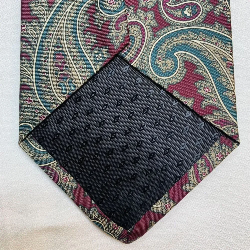 Rooster Silk‎ Paisley Necktie Tie Preppy Office Professional Made USA READ